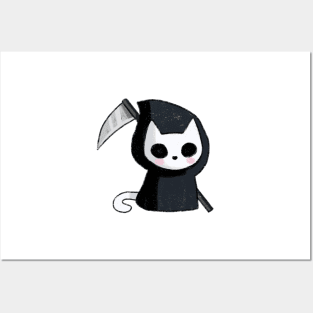 Grim reaper cat art Posters and Art